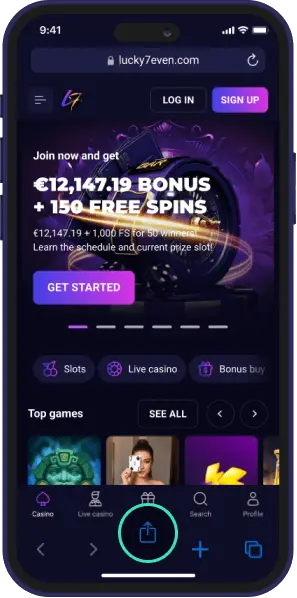 How to Download Lucky7even iOS App — Step 1